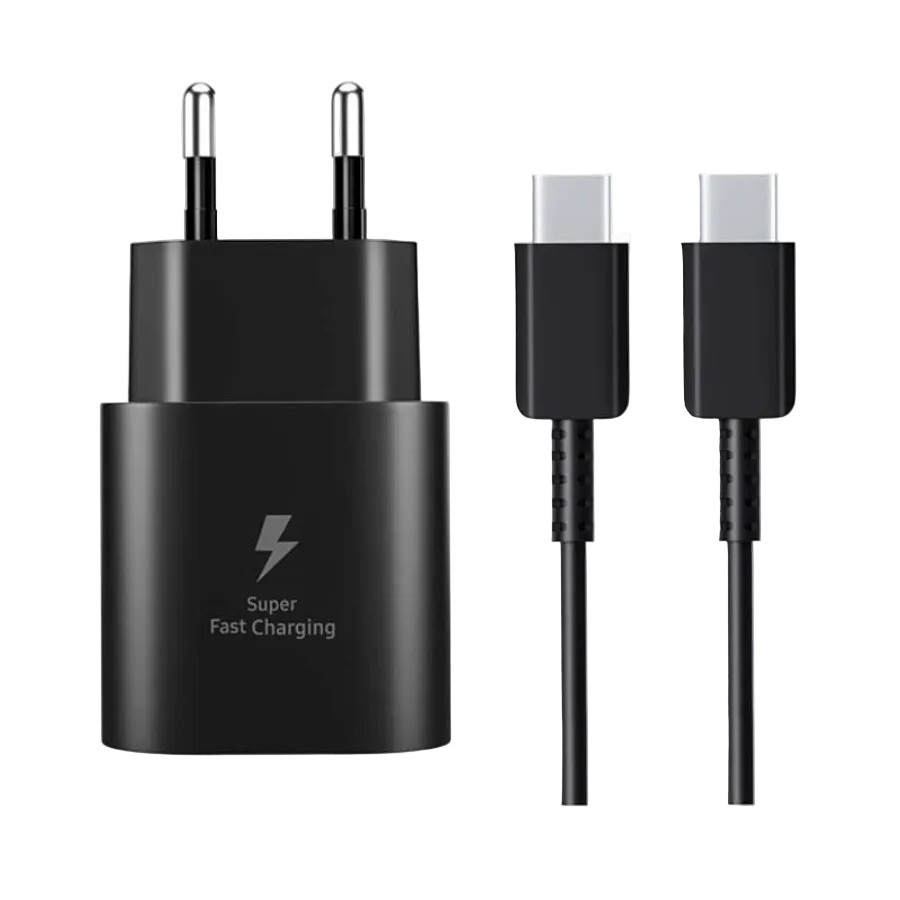 Chargeur rapide PD 25W D-Power J8548| Kit avec câble Type-C vers Type-C | Compatible Samsung/Apple/Android | Certifié CE, pour voyages