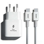 Chargeur rapide PD 25W D-Power J8548| Kit avec câble Type-C vers Type-C | Compatible Samsung/Apple/Android | Certifié CE, pour voyages